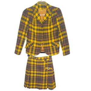 Bobbie Brooks Yellow Plaid Clueless Suit Jacket and Skirt Set